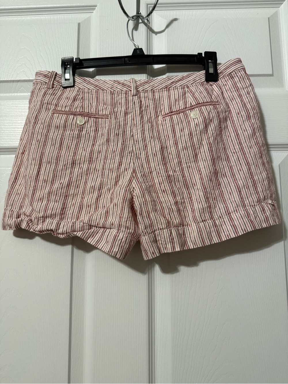 ATM 100% Linen Women's Lined Striped Shorts- 8 - Picture 5 of 9